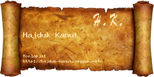Hajduk Kanut névjegykártya